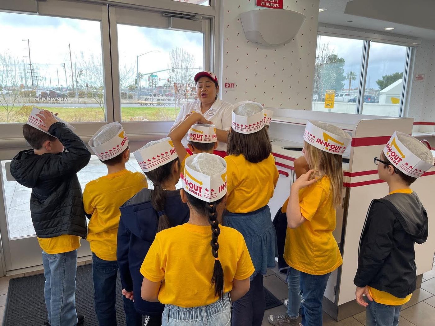 Students smiling together on a field trip