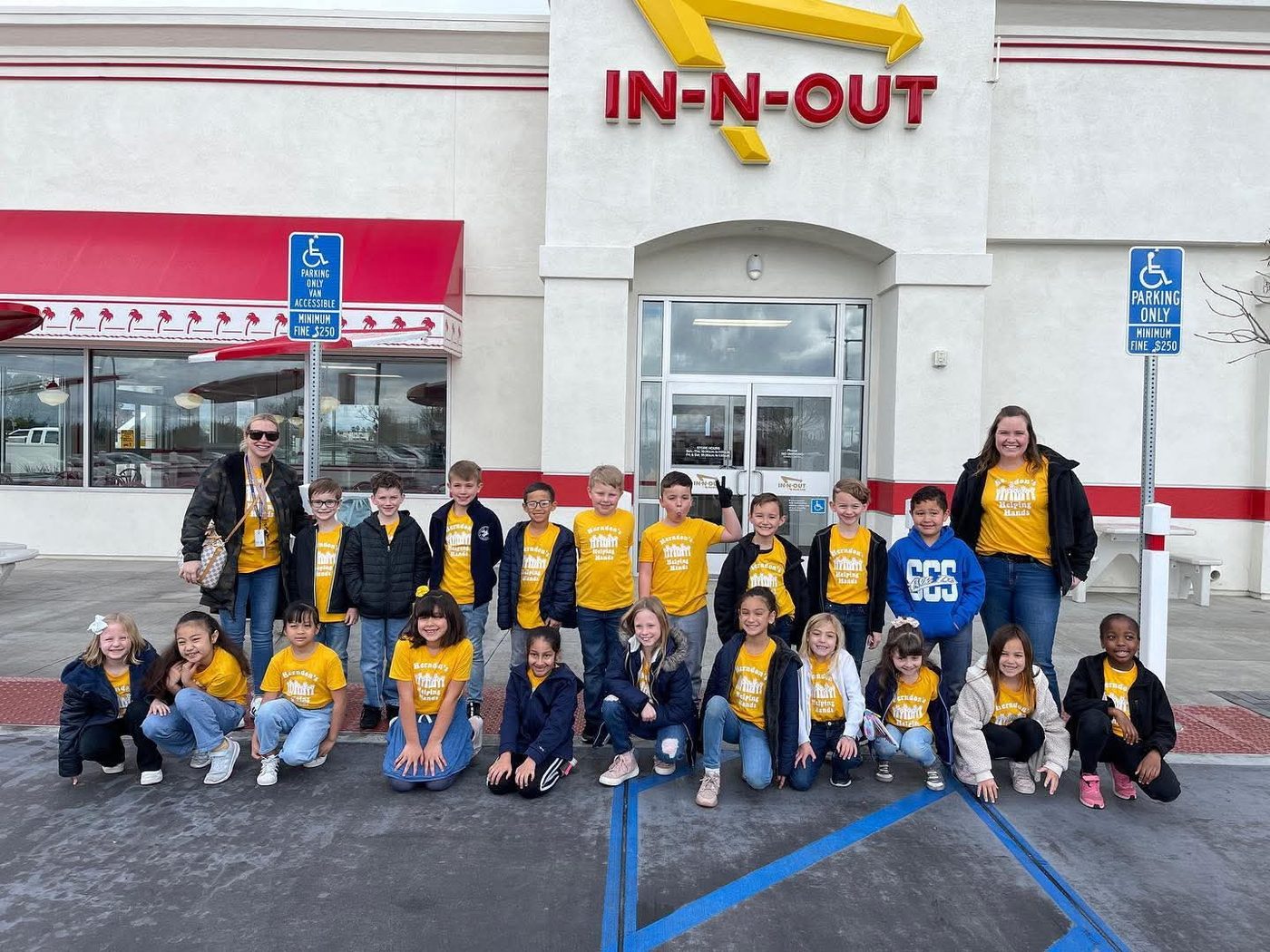 Students gathered together on a field trip